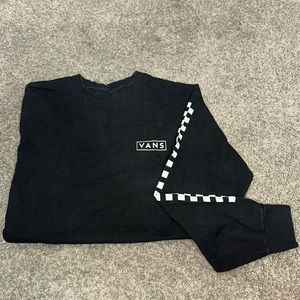 Black Vans checkered arm tshirt long sleeve